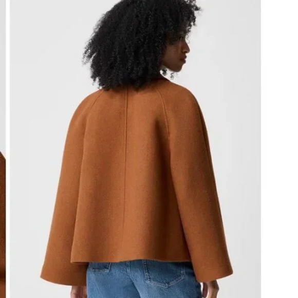 New with tags! J. Crew Cropped wool-blend swing coat in mocha/camel - Picture 4 of 5